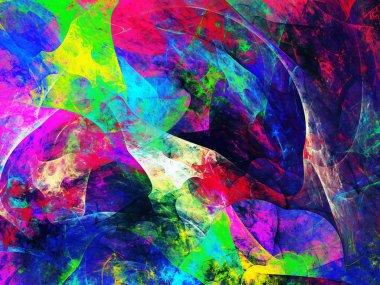 gökkuşağı Soyut Fraktal arka plan 3d render illüstrasyon