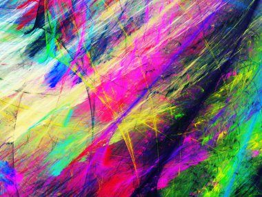 gökkuşağı Soyut Fraktal arka plan 3d render illüstrasyon