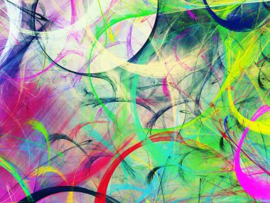 yeşil Soyut Fraktal arka plan 3d render illüstrasyon