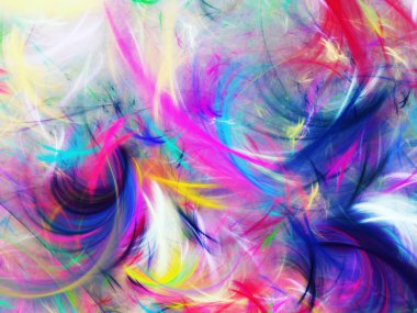 gökkuşağı Soyut Fraktal arka plan 3d render illüstrasyon