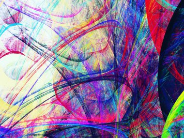 Mavi Soyut Fraktal arka plan 3d render illüstrasyon