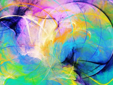 gökkuşağı Soyut Fraktal arka plan 3d render illüstrasyon