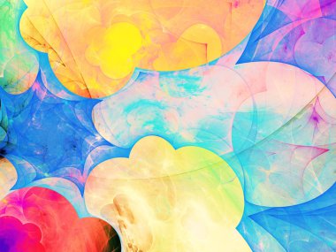 gökkuşağı Soyut Fraktal arka plan 3d render illüstrasyon