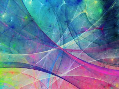 Mavi Soyut Fraktal arka plan 3d render illüstrasyon