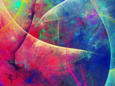 Kırmızı Soyut Fraktal arka plan 3d render illüstrasyon