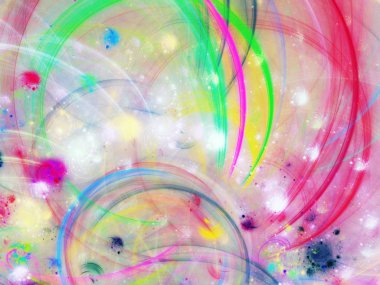 gökkuşağı Soyut Fraktal arka plan 3d render illüstrasyon