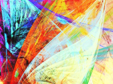 gökkuşağı Soyut Fraktal arka plan 3d render illüstrasyon