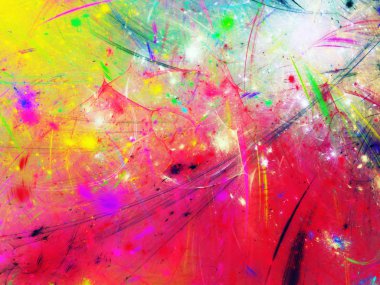 Kırmızı Soyut Fraktal arka plan 3d render illüstrasyon