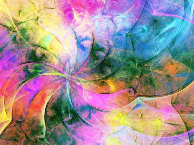 gökkuşağı Soyut Fraktal arka plan 3d render illüstrasyon