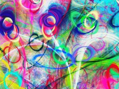 gökkuşağı Soyut Fraktal arka plan 3d render illüstrasyon