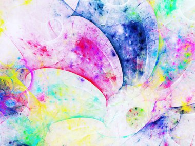 gökkuşağı Soyut Fraktal arka plan 3d render illüstrasyon