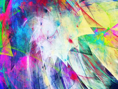 gökkuşağı Soyut Fraktal arka plan 3d render illüstrasyon