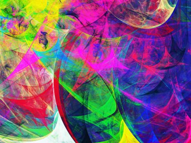 gökkuşağı Soyut Fraktal arka plan 3d render illüstrasyon