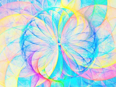 Mavi Soyut Fraktal arka plan 3d render illüstrasyon