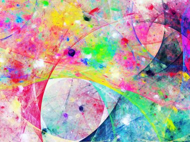 gökkuşağı Soyut Fraktal arka plan 3d render illüstrasyon