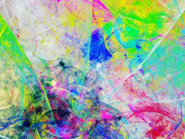 gökkuşağı Soyut Fraktal arka plan 3d render illüstrasyon