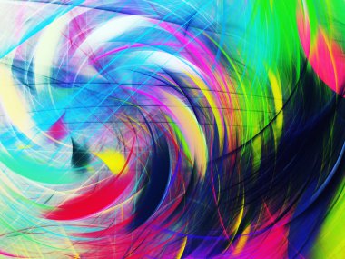 gökkuşağı Soyut Fraktal arka plan 3d render illüstrasyon