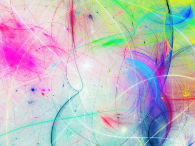 gökkuşağı Soyut Fraktal arka plan 3d render illüstrasyon