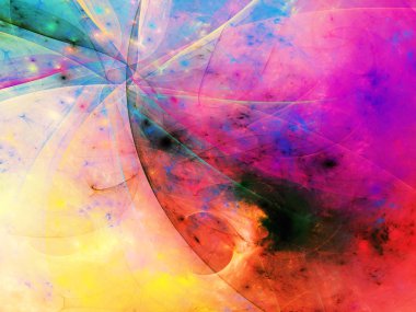 gökkuşağı Soyut Fraktal arka plan 3d render illüstrasyon