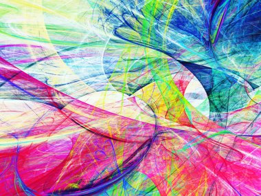 gökkuşağı Soyut Fraktal arka plan 3d render illüstrasyon