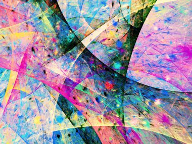 Mavi Soyut Fraktal arka plan 3d render illüstrasyon