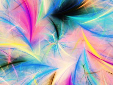 Mavi Soyut Fraktal arka plan 3d render illüstrasyon