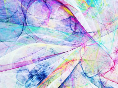 Mavi Soyut Fraktal arka plan 3d render illüstrasyon