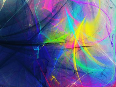 gökkuşağı Soyut Fraktal arka plan 3d render illüstrasyon