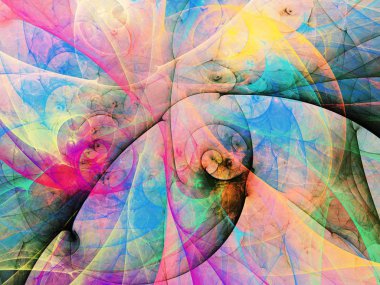 gökkuşağı Soyut Fraktal arka plan 3d render illüstrasyon