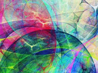 gökkuşağı Soyut Fraktal arka plan 3d render illüstrasyon