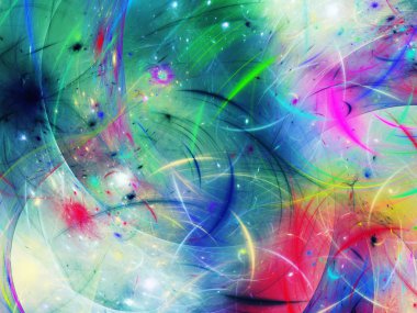 Mavi Soyut Fraktal arka plan 3d render illüstrasyon