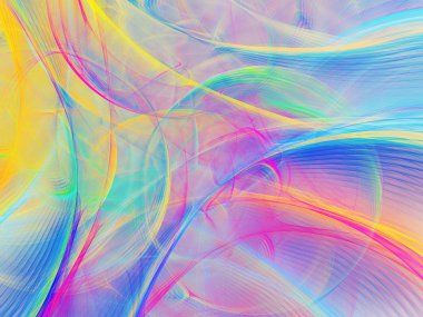 gökkuşağı Soyut Fraktal arka plan 3d render illüstrasyon