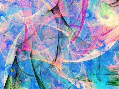 Mavi Soyut Fraktal arka plan 3d render illüstrasyon