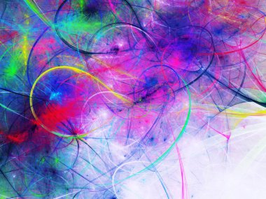 gökkuşağı Soyut Fraktal arka plan 3d render illüstrasyon