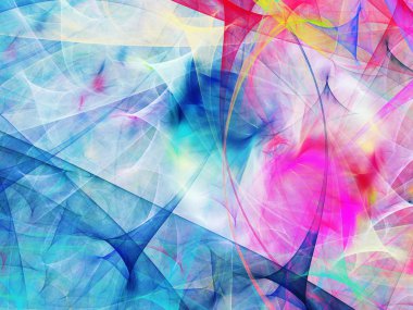 Mavi Soyut Fraktal arka plan 3d render illüstrasyon