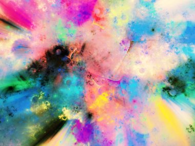 gökkuşağı Soyut Fraktal arka plan 3d render illüstrasyon