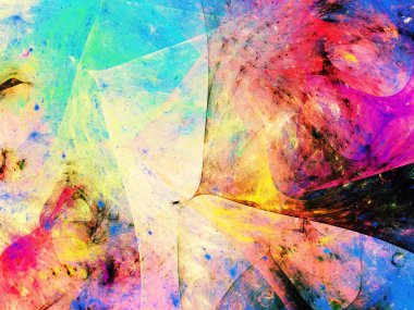 gökkuşağı Soyut Fraktal arka plan 3d render illüstrasyon