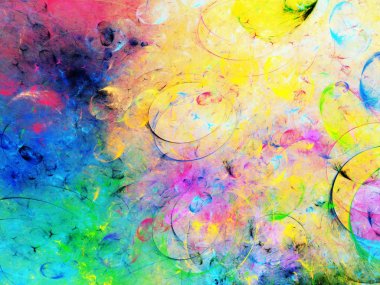 gökkuşağı Soyut Fraktal arka plan 3d render illüstrasyon