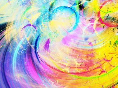 gökkuşağı Soyut Fraktal arka plan 3d render illüstrasyon