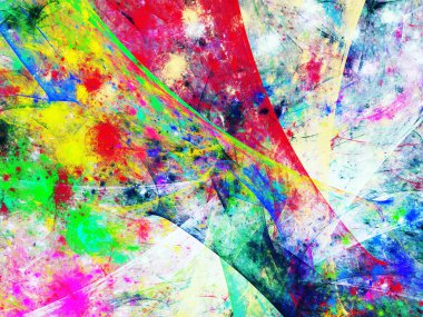 gökkuşağı Soyut Fraktal arka plan 3d render illüstrasyon