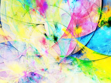 gökkuşağı Soyut Fraktal arka plan 3d render illüstrasyon