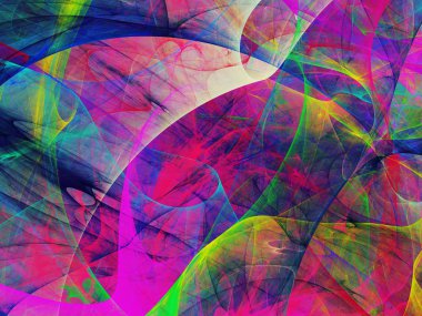 Mor Soyut Fraktal arka plan 3d render illüstrasyon