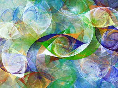 gökkuşağı Soyut Fraktal arka plan 3d render illüstrasyon