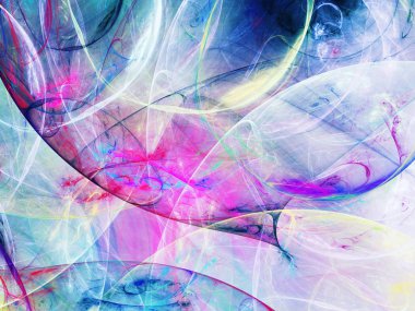 Mavi Soyut Fraktal arka plan 3d render illüstrasyon