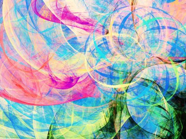 Mavi Soyut Fraktal arka plan 3d render illüstrasyon