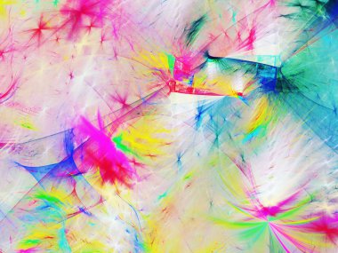 gökkuşağı Soyut Fraktal arka plan 3d render illüstrasyon