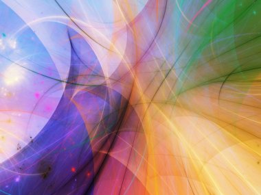 gökkuşağı Soyut Fraktal arka plan 3d render illüstrasyon