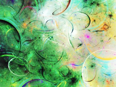 yeşil Soyut Fraktal arka plan 3d render illüstrasyon