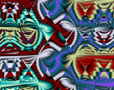 gökkuşağı Soyut Fraktal arka plan 3d render illüstrasyon