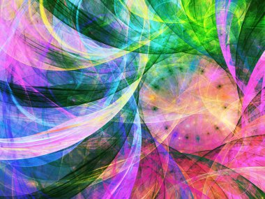 gökkuşağı Soyut Fraktal arka plan 3d render illüstrasyon